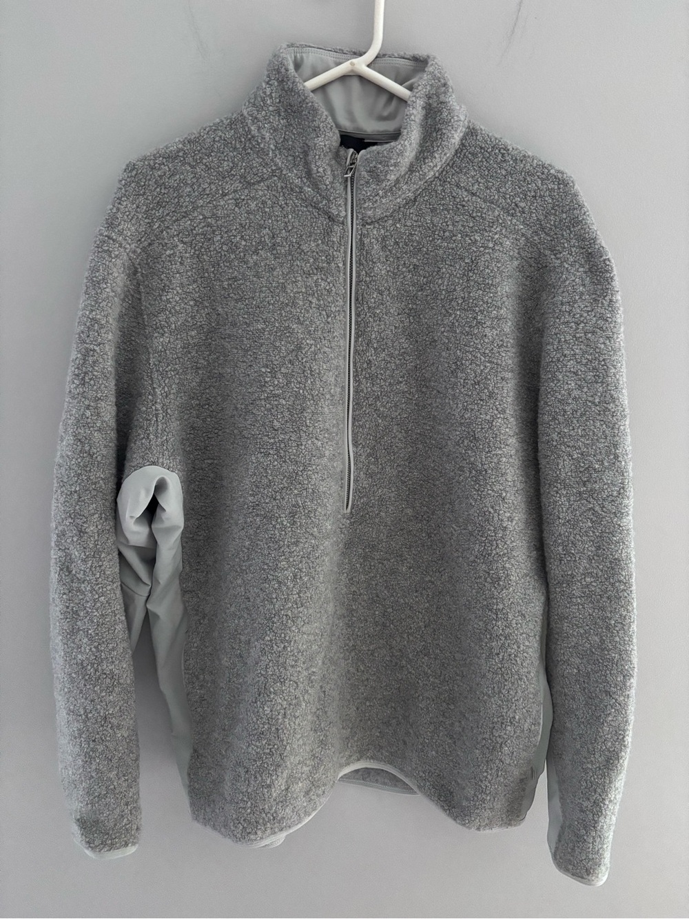 Lululemon Mens XXL Tundra Trek 1/2 Zip Pullover Wool Sherpa Fleece Gray